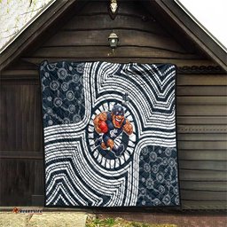 Carlton Football Club Quilt Indigenous Monochrome Dot Art Mascot Style TS04