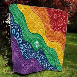 Australia First Nation LGBTQ+ Quilt Aboriginal Rainbow Flag LT7