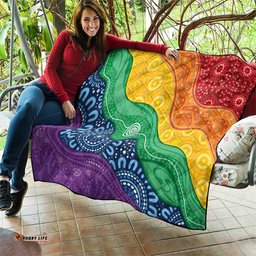 Australia First Nation LGBTQ+ Quilt Aboriginal Rainbow Flag LT7