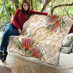 Australia Banksia Quilt Aussie Native Flowers Indigenous Art LT14