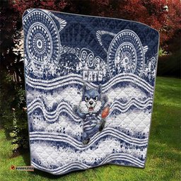 Geelong Navy Quilt Playful Cat Kicking Ball DT05