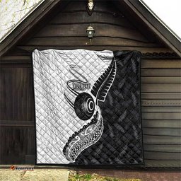 Personalised Aotearoa Lawn Bowls Quilt Maori and Silver Fern Half Style LT03