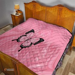 Personalised Australia Breast Cancer Awareness Quilt Pink Ribbon Butterfly Opal Pattern LT14
