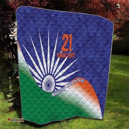 India Cricket Custom Quilt Ashoka Chakra with Flag Style LT9
