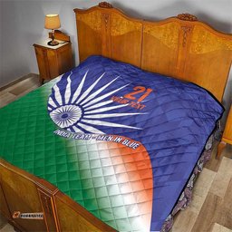 India Cricket Custom Quilt Ashoka Chakra with Flag Style LT9
