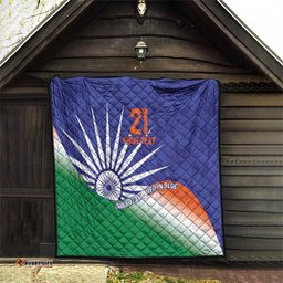 India Cricket Custom Quilt Ashoka Chakra with Flag Style LT9