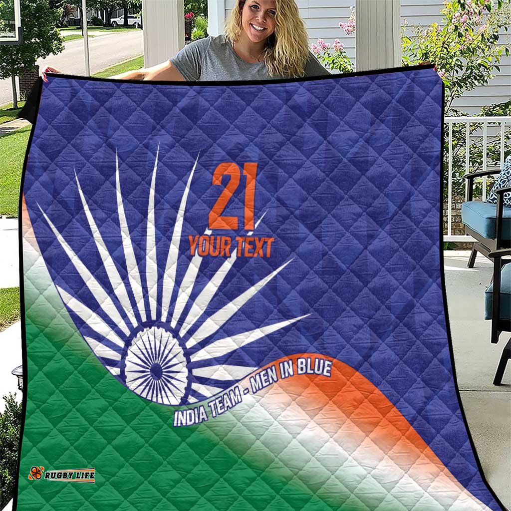 India Cricket Custom Quilt Ashoka Chakra with Flag Style LT9
