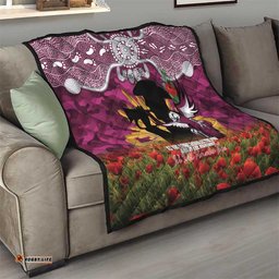 Personalised Sea Eagles Rugby ANZAC Day Quilt Last Post Poppy We Will Remember Them LT14