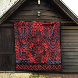 New Zealand Taiaha Maori Quilt Whero Minimalist Silver Fern Tukutuku Motif LT9