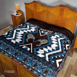 Personalised Taniko Motifs Aotearoa Quilt Waitangi Kowhaiwhai Kiwi - Blue LT7
