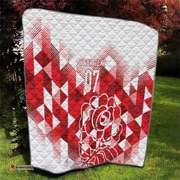 England Rugby Custom Quilt Crystalised Red Rose LT7