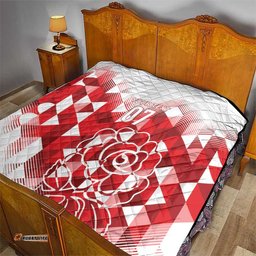 England Rugby Custom Quilt Crystalised Red Rose LT7
