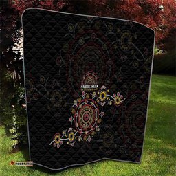 NAIDOC Deadly 50 Years Quilt Aboriginal Black Gold Boomerang Art LT9