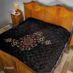 NAIDOC Deadly 50 Years Quilt Aboriginal Black Gold Boomerang Art LT9
