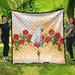 New Zealand Aotearoa Cockatoo Quilt Maori Pattern With Pohutukawa Flowers LT05