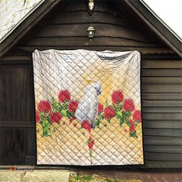 New Zealand Aotearoa Cockatoo Quilt Maori Pattern With Pohutukawa Flowers LT05