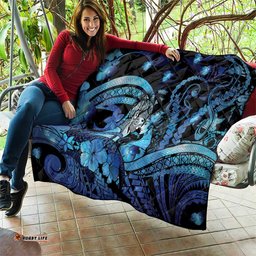 Maori Romantic Valentine Quilt The Hongi Kiss Blue Galaxy DT05