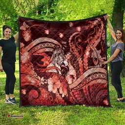 Maori Romantic Valentine Quilt The Hongi Kiss Red Galaxy DT05
