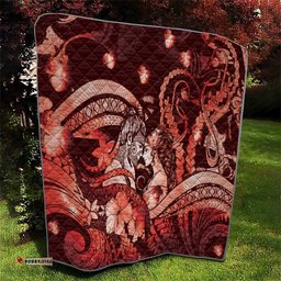 Maori Romantic Valentine Quilt The Hongi Kiss Red Galaxy DT05