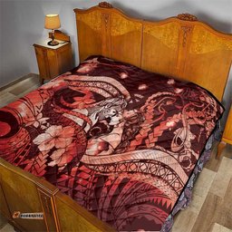 Maori Romantic Valentine Quilt The Hongi Kiss Red Galaxy DT05