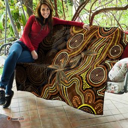Orange Indigenous Dragonfly Australia Quilt Aboriginal Art LT14