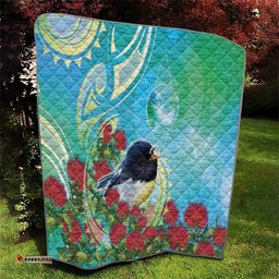 New Zealand Tomtit Quilt Maori Koru With Pohutukawa Galaxy Style LT05