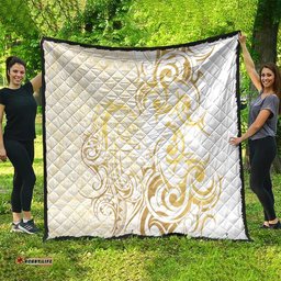 Gold And White Aoteara Horse Racing Quilt NZ Maori Pattern LT14