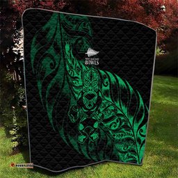 New Zealand Lawn Bowls Quilt Green Maori Warrior Tribal Silver Fern LT9