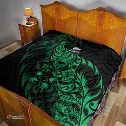 New Zealand Lawn Bowls Quilt Green Maori Warrior Tribal Silver Fern LT9