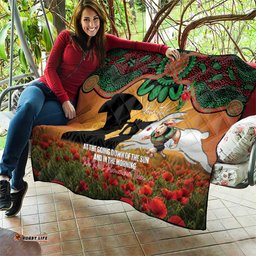 Personalised Rabbitohs Rugby ANZAC Day Quilt Last Post Poppy We Will Remember Them LT14