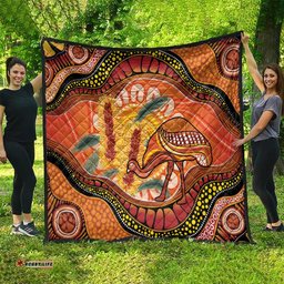 Indigenous Emu Australia Quilt Australian Bottlebrushes Aboriginal Art Proud LT14