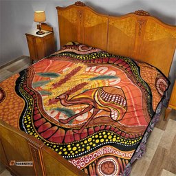 Indigenous Emu Australia Quilt Australian Bottlebrushes Aboriginal Art Proud LT14