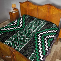Jade Tukutuku Pattern Aotearoa Quilt Niho Taniwha and Puhoro Motifs LT7