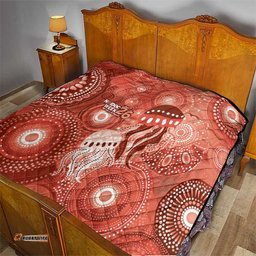 NAIDOC Deadly 50 Years Quilt Jellyfish Aboriginal Culture Inspired Red LT9