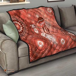 NAIDOC Deadly 50 Years Quilt Jellyfish Aboriginal Culture Inspired Red LT9