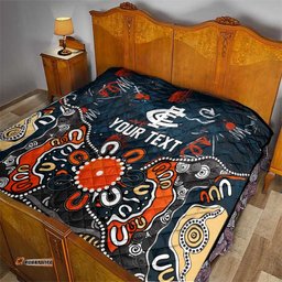 Personalized Carlton Blues Quilt Aboriginal Dot Painting Graffiti Style TS04