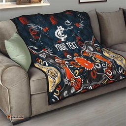 Personalized Carlton Blues Quilt Aboriginal Dot Painting Graffiti Style TS04