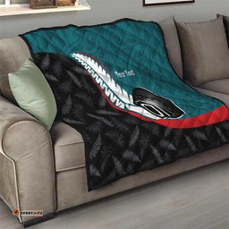 Personalised Aotearoa Lawn Bowls Quilt Maori and Silver Fern Sporty Style Teal Color LT03