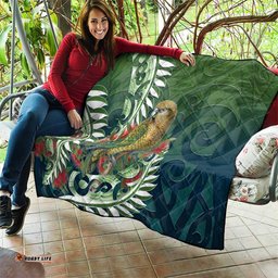 New Zealand Kea Bird Quilt With Maori Koru Fern LT05