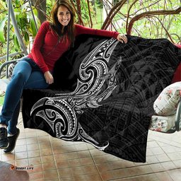 New Zealand Hammerhead Shark Quilt Maori Haehae Mangopare Black LT14