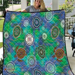 NAIDOC 50 Years of Deadly Quilt Sea Turtle Aboriginal Dot Art LT19