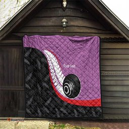 Personalised Aotearoa Lawn Bowls Quilt Maori and Silver Fern Sporty Style Pink Color LT03