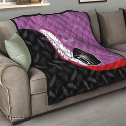 Personalised Aotearoa Lawn Bowls Quilt Maori and Silver Fern Sporty Style Pink Color LT03