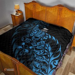 New Zealand Lawn Bowls Quilt Blue Maori Warrior Tribal Silver Fern LT9