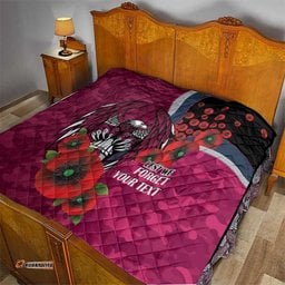 Manly Warringah Sea Eagles ANZAC Personalised Quilt Lest We Forget Poppy Camo LT9