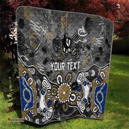 Personalized Collingwood Magpies Quilt Aboriginal Dot Painting Graffiti Style TS04