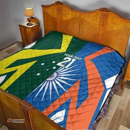 India vs Australia Custom Quilt Blue vs Gold Cricket Heritage LT9