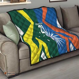 India vs Australia Custom Quilt Blue vs Gold Cricket Heritage LT9