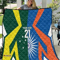 India vs Australia Custom Quilt Blue vs Gold Cricket Heritage LT9
