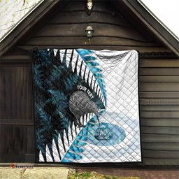 New Zealand Silver Fern Curling Personalised Quilt Aotearoa Kiwi Ponga Paua Shell Version LT14